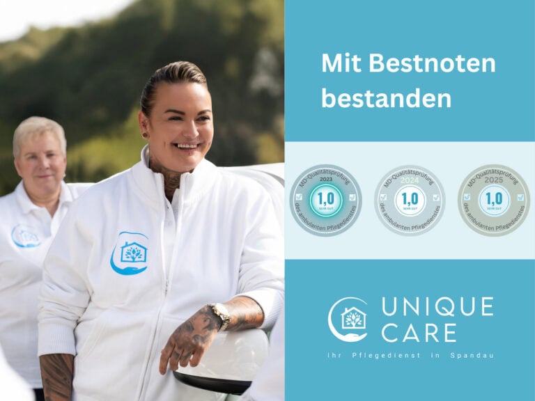 Pflegedienst Unique Care in Berlin Spandau - Md-Bericht mit Bestnoten